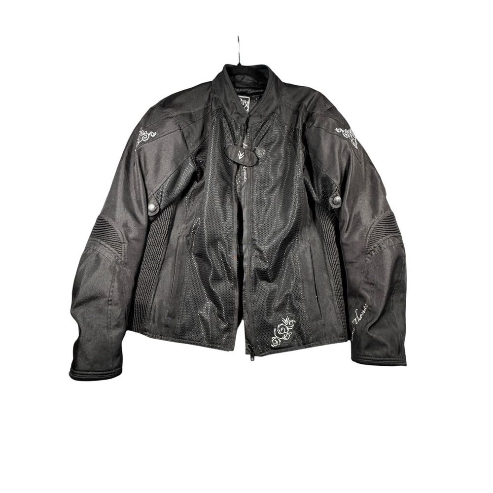 Frank Thomas Lady Racer Motorcycle Jacket Womens Mesh Armored Riding Jacket LL - Picture 2 of 16